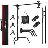 10.8ft Black C Stand Light Stand Stainless Metal Photography Kit